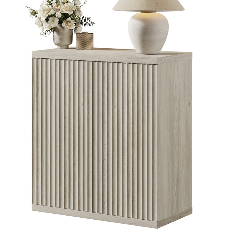 Armoire d'appoint avec tablettes réglables Cesiro, Gris / gris / chêne blanc, 3