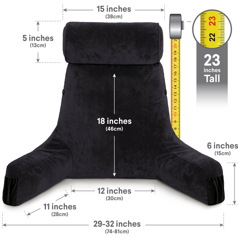  Housse et insert de coussin de lecture, Noir