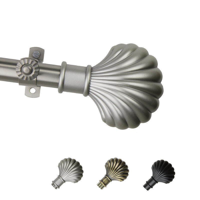 Tringle à rideaux simple réglable 0,81 po Maywood, 48 po à 84 po, Nickel satiné
