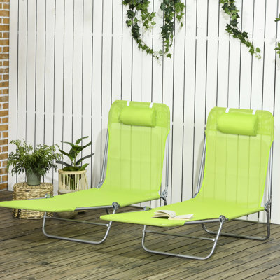 Chaises longues pliantes, ensemble de 2, 6 positions inclinables, assise en maille respirante pour piscine et terrasse, dossier inclinable, utilisation extérieure à la plage, au bord de la piscine ou dans le jardin.