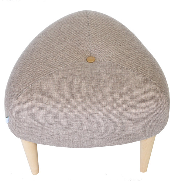 Solid + Manufactured Wood Accent Stool, Beige