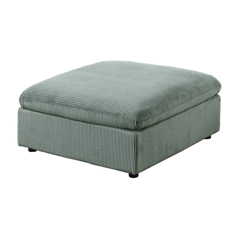 Canapé modulaire rembourré 7 pièces Milocci, Velours côtelé vert