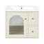 Ensemble de meuble-lavabo mural 24 po pour petit espace, armoire de salle de bain avec lavabo en céramique, 2 tiroirs et 1 porte à fermeture en douceur-309148799