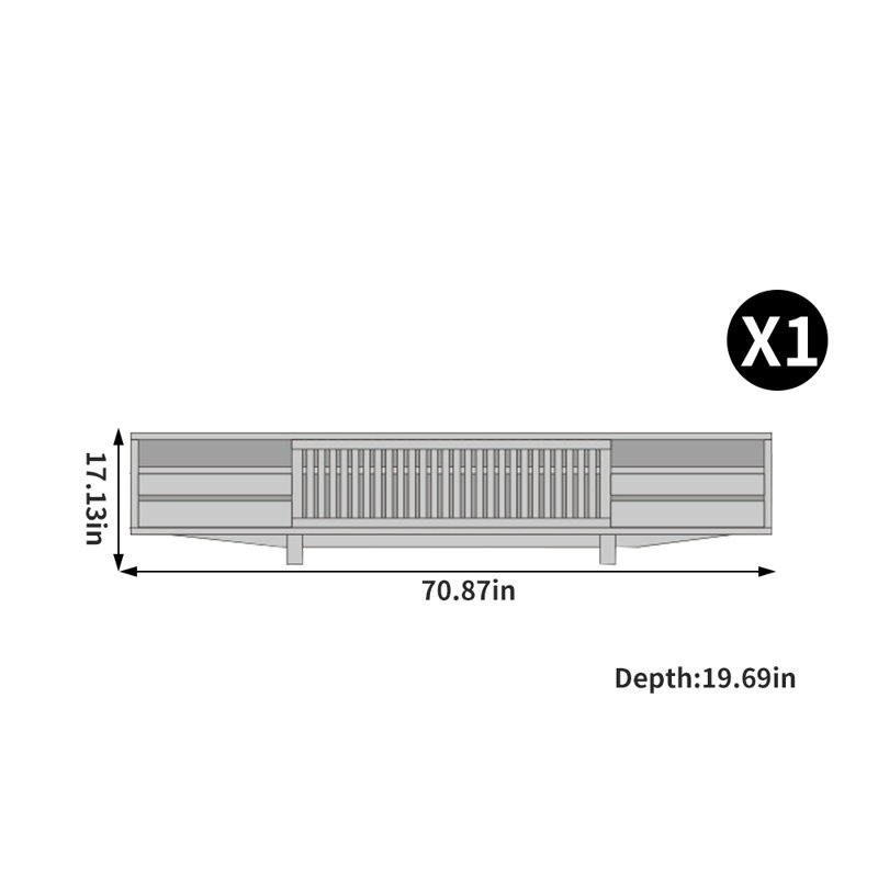 Meuble télé minimaliste de style européen, 70.87"