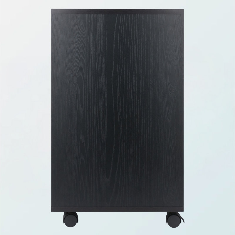Sutton Multi-Storage Mobile Cabinet with 5 Drawers in Black, 26.1'' H X 31.89" W X 15.85'' D, Black