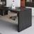 Black Rectangular Solid Wood Executive Desk-158748677-158748682