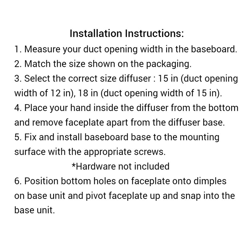 Decorative Baseboard Register, 4.5" H x 18" L x 2.75" W, Oil Rubbed Bronze