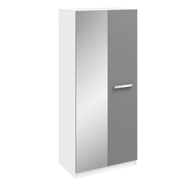 Malia 2 Door Manufactured Wood Wardrobe, Grey/White