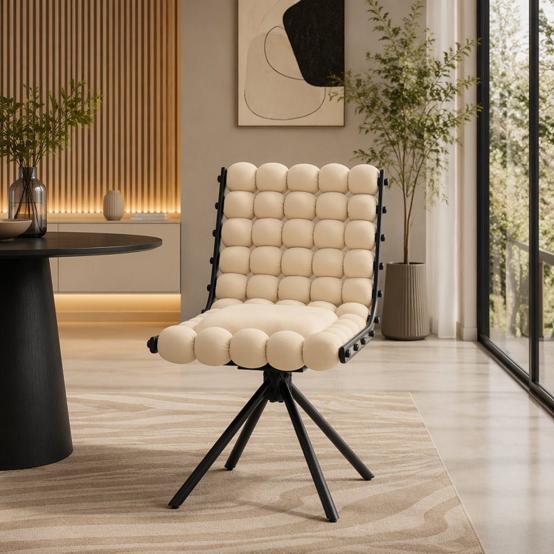 Ensemble de chaises de salle à manger Bubble Chair, Pieds beige et noir