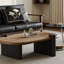 Table basse en bois massif au design rétro
