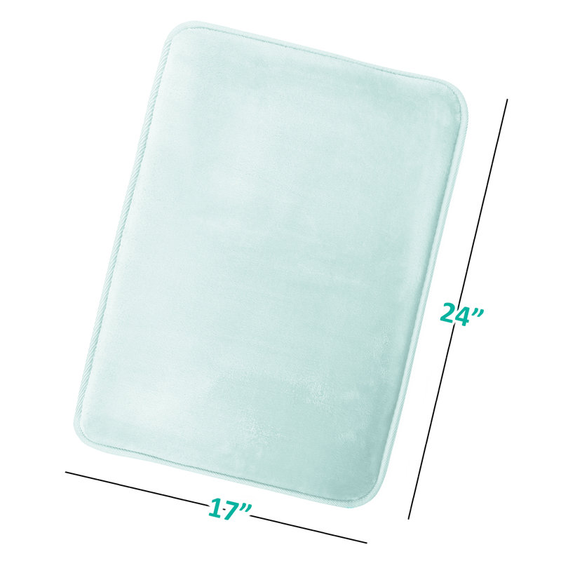 Light Baby Blue Memory Foam Non-Slip Bath Rug