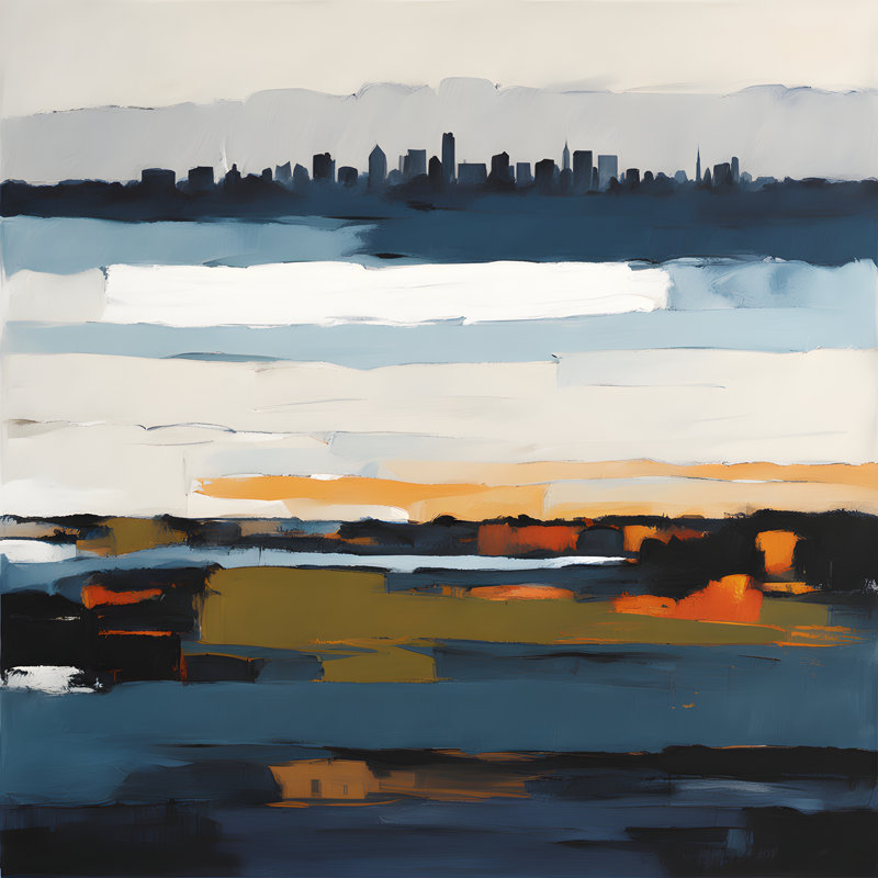 Vue sur l'étang, H 24 po x l 24 po