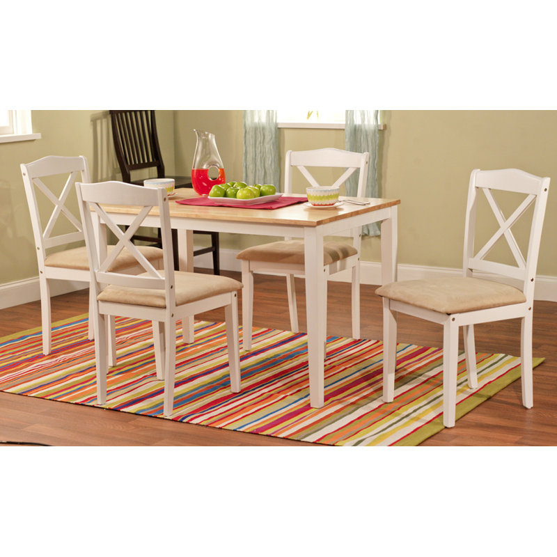 Scarlett 4 - Person Solid Wood Solid Wood Top Four Leg Dining Set, White