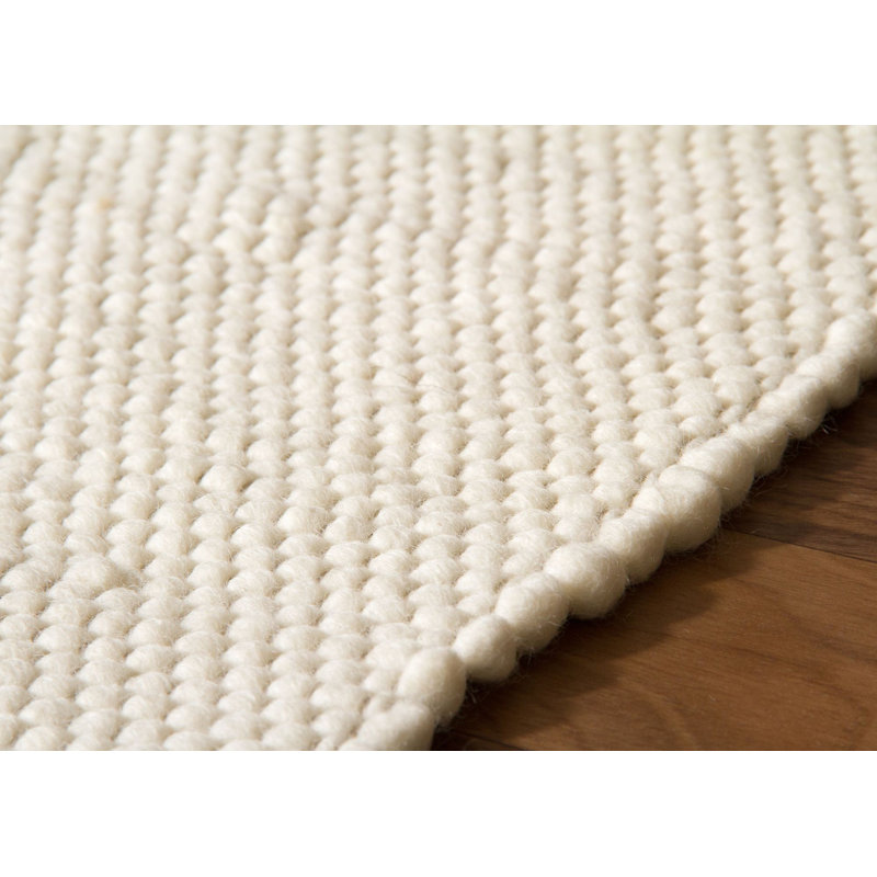 Blaisdell Handwoven Flatweave Wool Cream Rug, Rectangular 130 x 190 cm