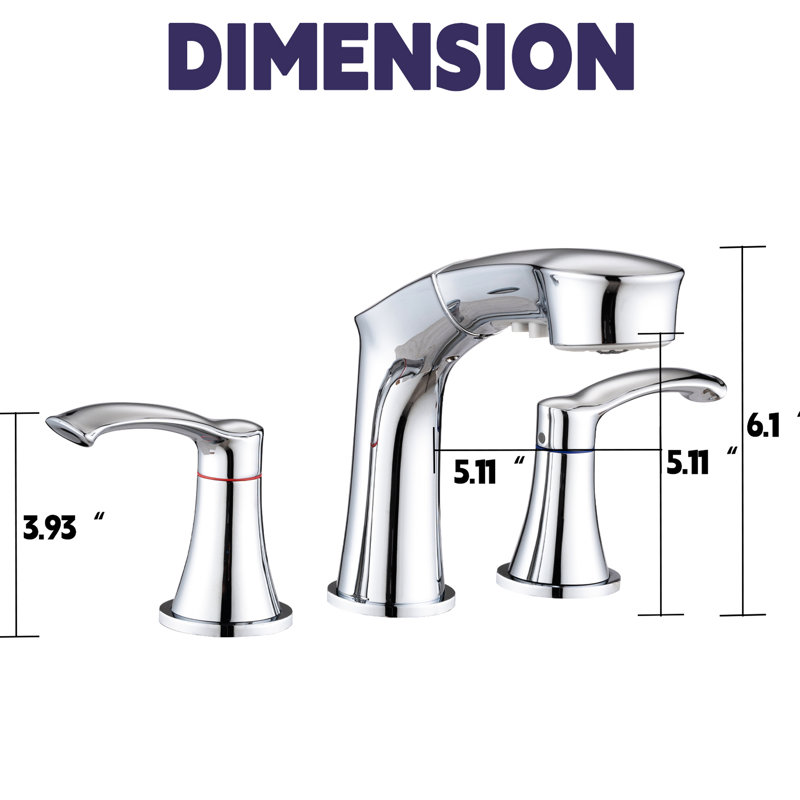 Stainless Steel Bathroom Sink Mixer Unit - 2 Handles, Provides A Smooth Water Mix - Lavatory Faucet Steel, Adds Touch Of Class To