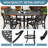  Cast Aluminum 48" Patio Table Outdoor Dining Table Round Patio Bistro Table,Black