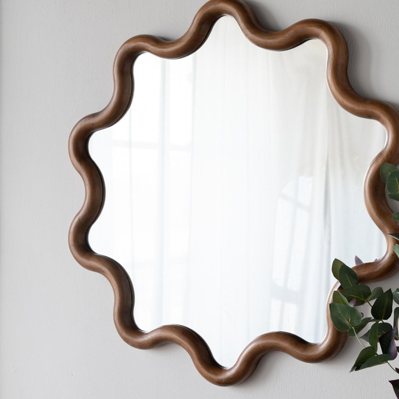 Wooden Accent Mirror with Unique Frame