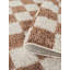 Chester Living Room Shaggy Area Rug Modern - Contemporary Checkered Design 30Mm Plush Pile Jute Backing Soft Woven Carpet -Hallway Indoor Rug, Terracotta-1626133843