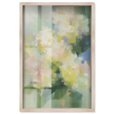 Lemon Haze Shadowbox Print Colorful Wall Decor by Art Remedy, Blonde Frame, 30 x 45