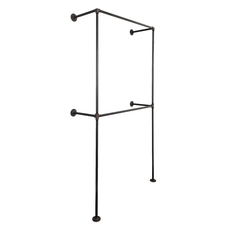 Galvanized Wall Mounted Double Hung Clothing Rack