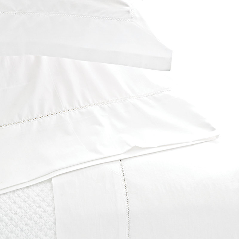 Classic Hemstitch Sheet Set, Queen Sheet Set, White