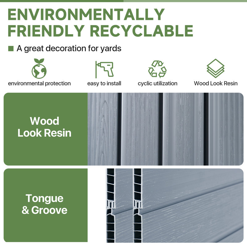 5 Ft. W X 3 Ft. D Horizontal Storage Shed, Grey