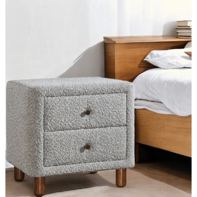 Mobilier de chambre à coucher classique à deux tiroirs gris avec deux tiroirs