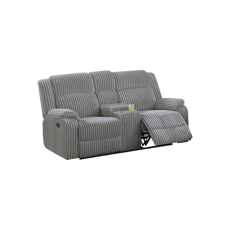 Ensemble de canapé inclinable 2 pièces Motion, Gris fumée