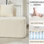 Compression irrégulière en forme de L avec méridienne confortable, canapé-lit modulaire minimaliste blanc pour la chambre à coucher, mousse à haute résilience et ressorts en spirale, tissu en velours côtelé, canapé-lit 110,2 5 coussins,-713334665-713334666