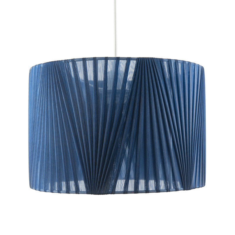 20cm H Fabric Drum Lamp Shade ( No Direct Attachment Method ) in Navy