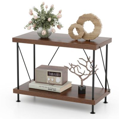 2-Tier Multipurpose Display Rack with Metal Frame