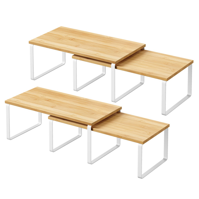 Cabinet Organizer Shelf, Cloud White/Natural Beige, 16" W