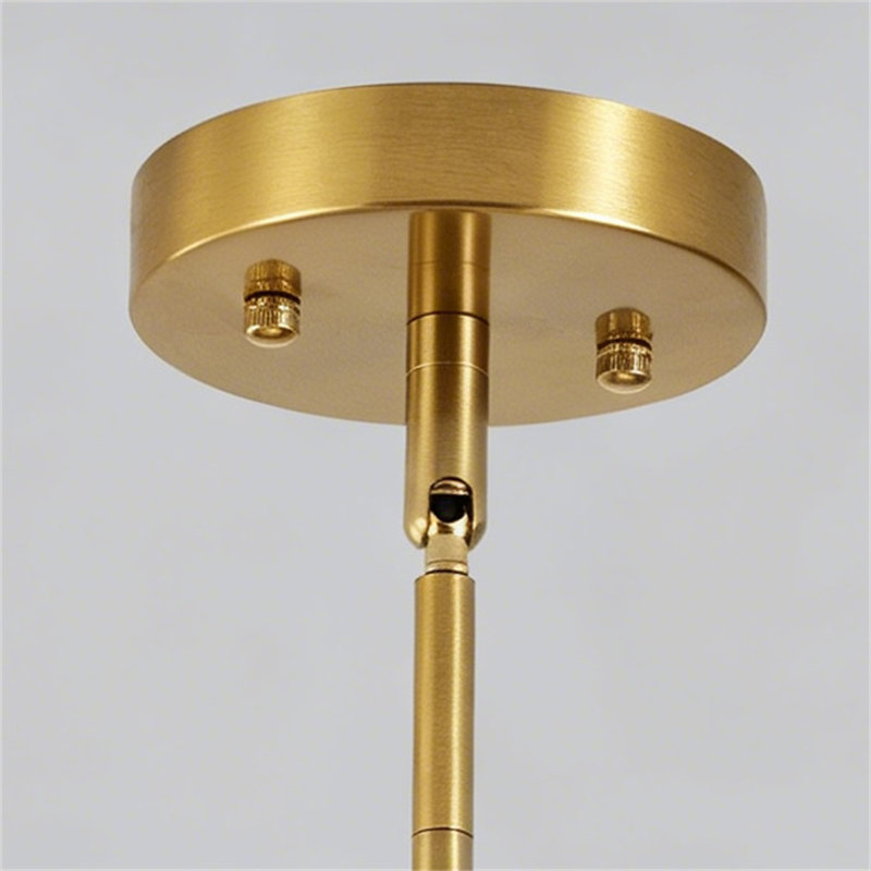 Luminaire suspendu en corde de chanvre naturel à 1 lumière à niveaux avec base dorée, hauteur réglable