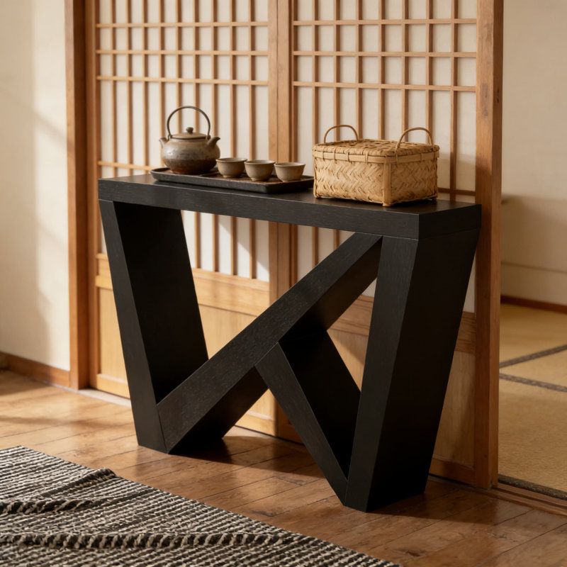Console décorative moderne avec des pieds en forme de W, des meubles d'entrée et de couloir pour le salon, le dossier du canapé et les petits espaces
