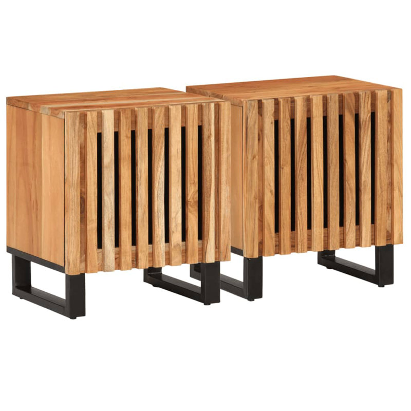 Vidaxl Bedside Cabinet 40X34x46 Cm, Brown, Set of 2