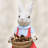 Rabbit Garden Statue with Planter Basket