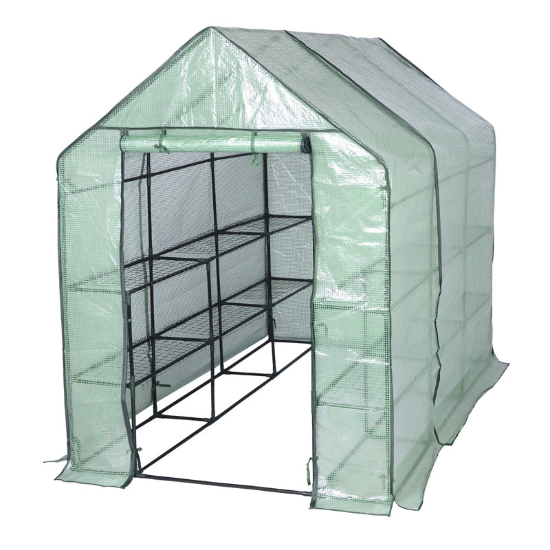 Ellicottville 7 Ft W x 4.7 Ft D Mini Greenhouse, Green