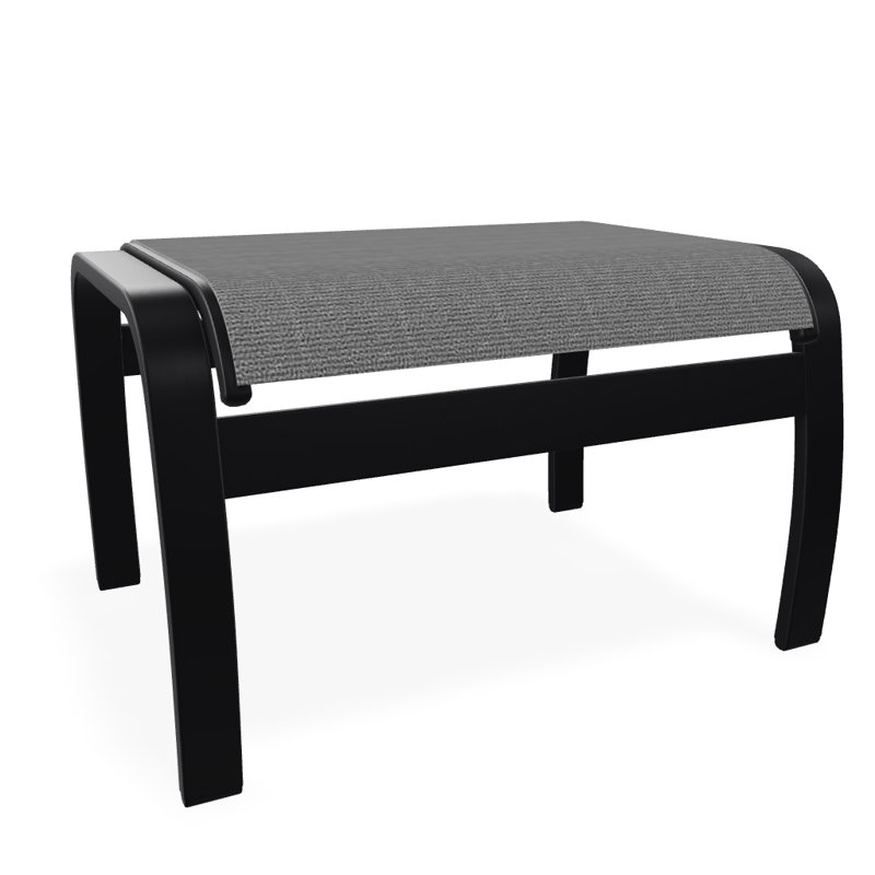 Repose-pieds d'extérieur avec coussin Askar, Titane Sunbrella®, Noir texturé