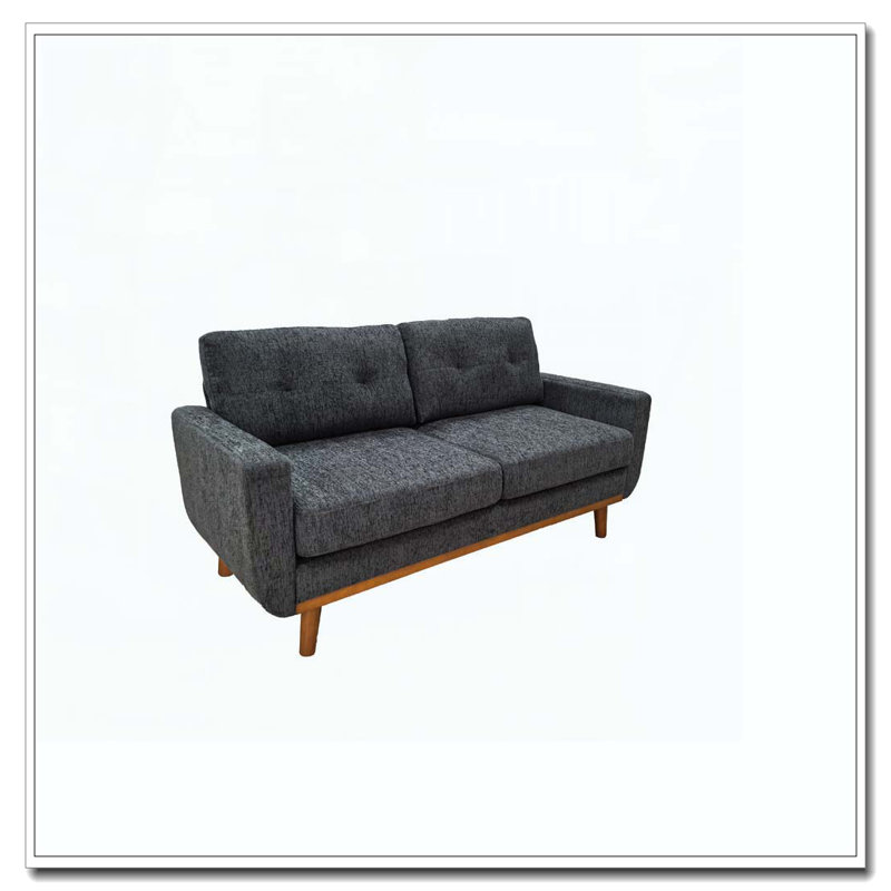 Canapé capitonné 67,7 po de largeur Mid-Century, Bleu gris