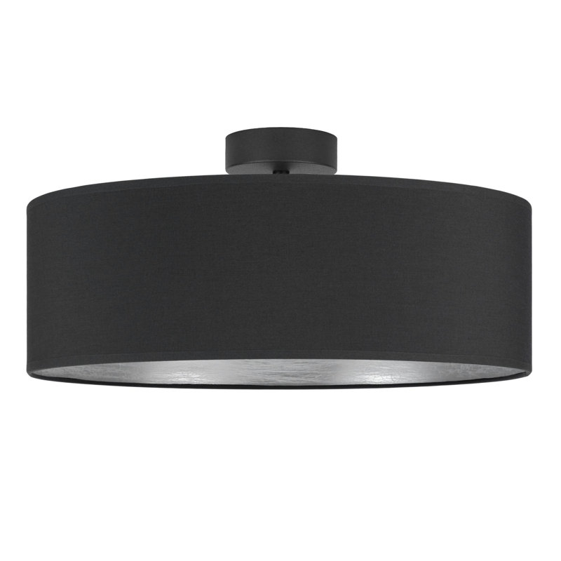 Tres Fabric Flush Mount, Anthracite/Silver, 20cm H x 45cm W x 45cm D