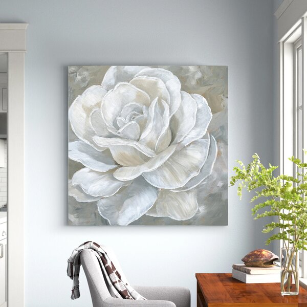 White Grey Flowers Wall Pictures: Grey Wall Decor Gray Wall Art Large  Abstract Blossoom Grey Floral Painting Grey Canvas Poster Modern Framed  Elegant