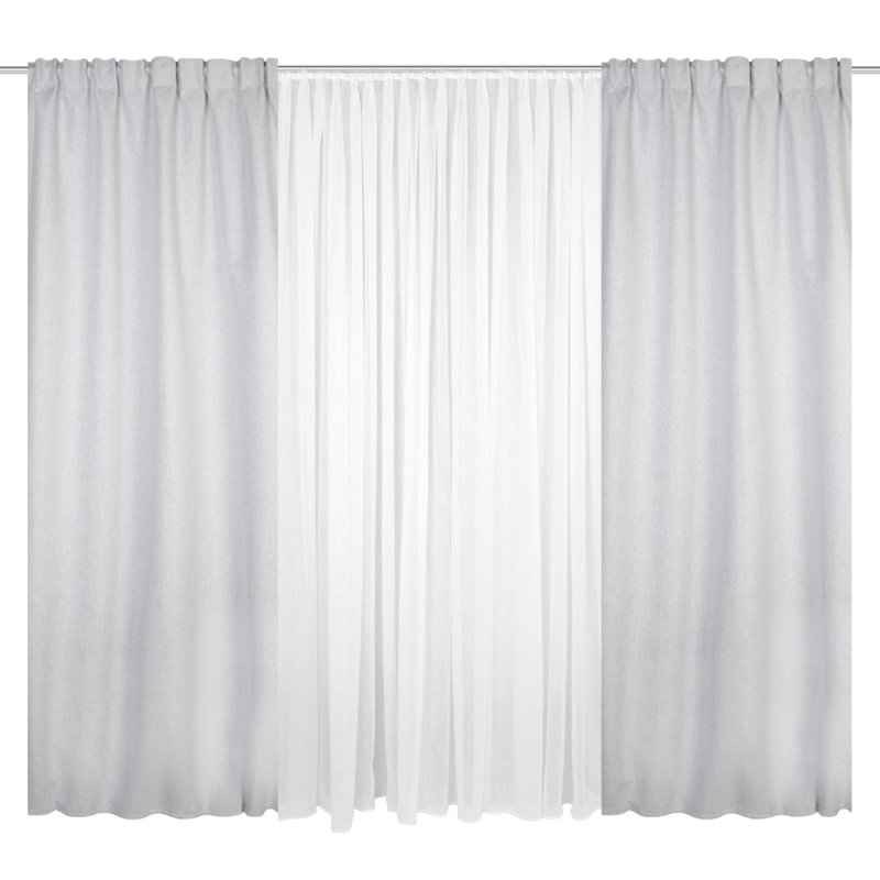 Monier Blackout Curtain, Width 450 x Drop 245 cm, Grey