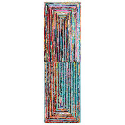 Nantucket Hand Tufted Wool/Cotton Geometric Rug in Green/Teal