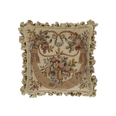 Needlepoint Square Pillow Cover & Insert