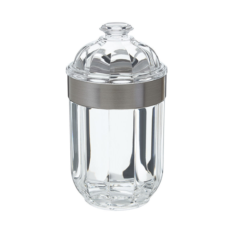 Jar, Silver, 18cm H x 10cm W x 10cm D