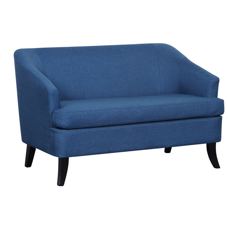 Faiza Upholstered 49.2'' Loveseat, Blue Linen