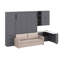 Grand lit escamotable avec élévateur hydraulique, lit mural pliable avec canapé, tablettes de rangement, charge USB et éclairage DEL-1500443324