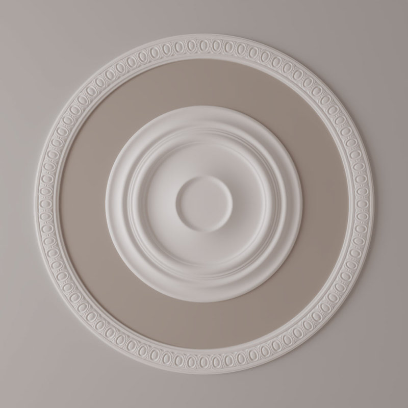 Ensemble d'anneaux de plafond Egg and Dart, H 42 po x l 42 po x P 0,625 po, Simple (1/4 d'un cercle complet)
