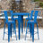 Williamston Round Metal Indoor-Outdoor Bar Table Set with 4 Cafe Stools-24678545-68072890
