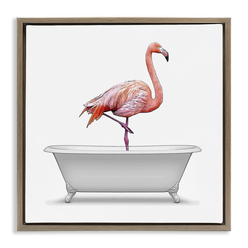 Baignoire antique debout Flamingo, Cadre flottant orme Montalcino, H 25 po x l 25 po